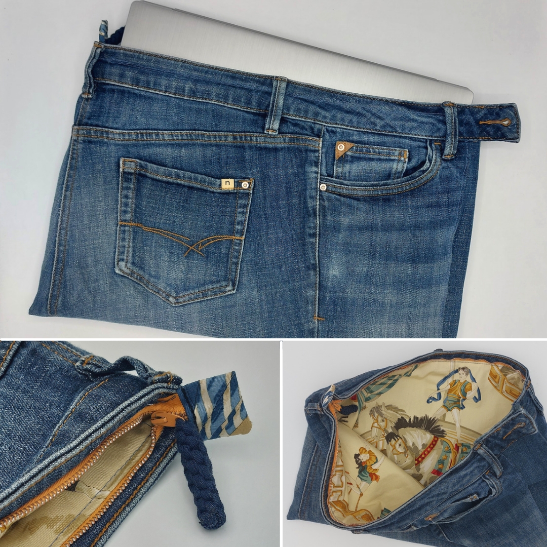 Denim Laptop Case using jeans for a sewing project challenge